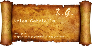 Krieg Gabriella névjegykártya